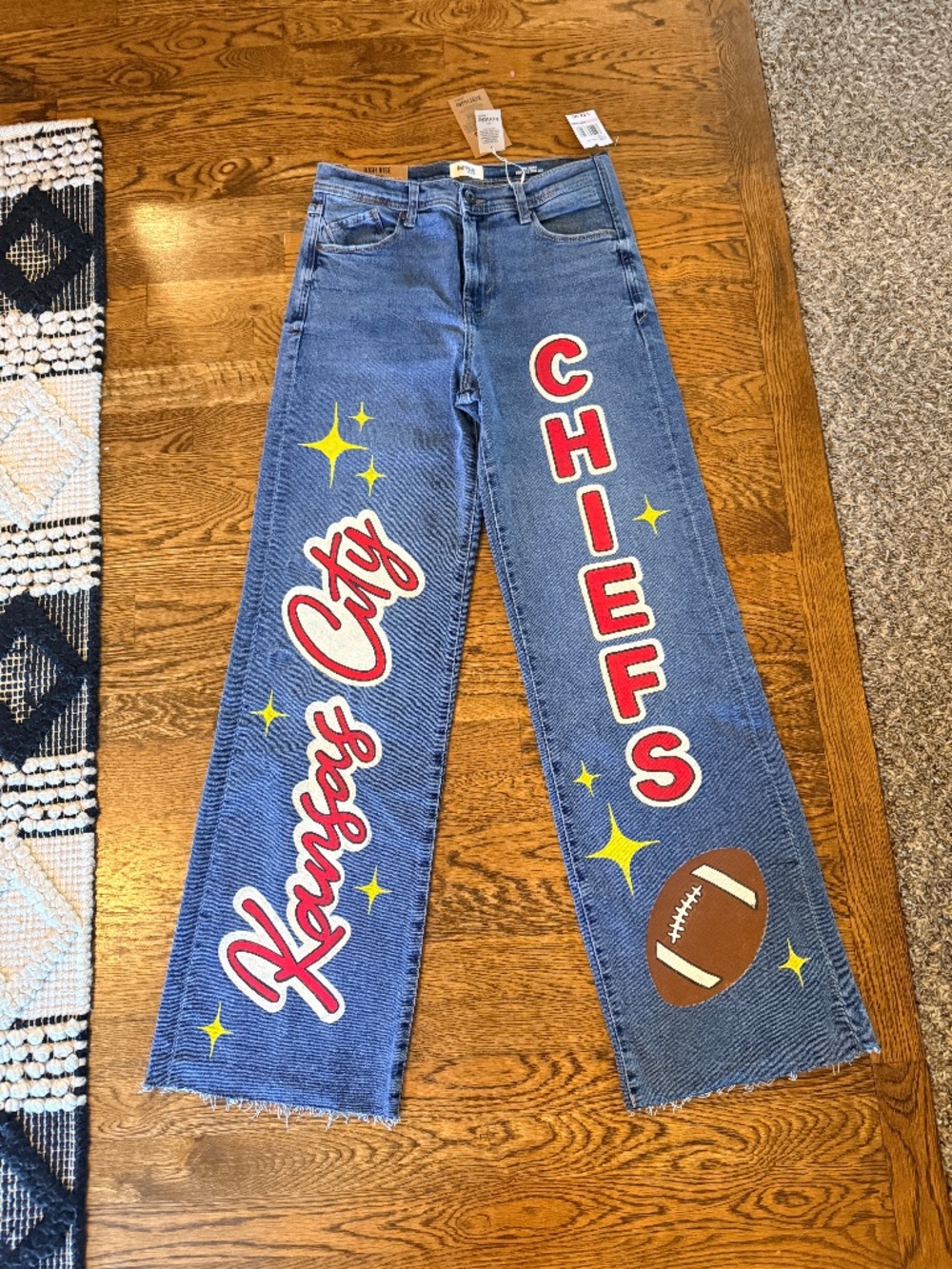 Kansas City Chiefs Hand Painted Jeans